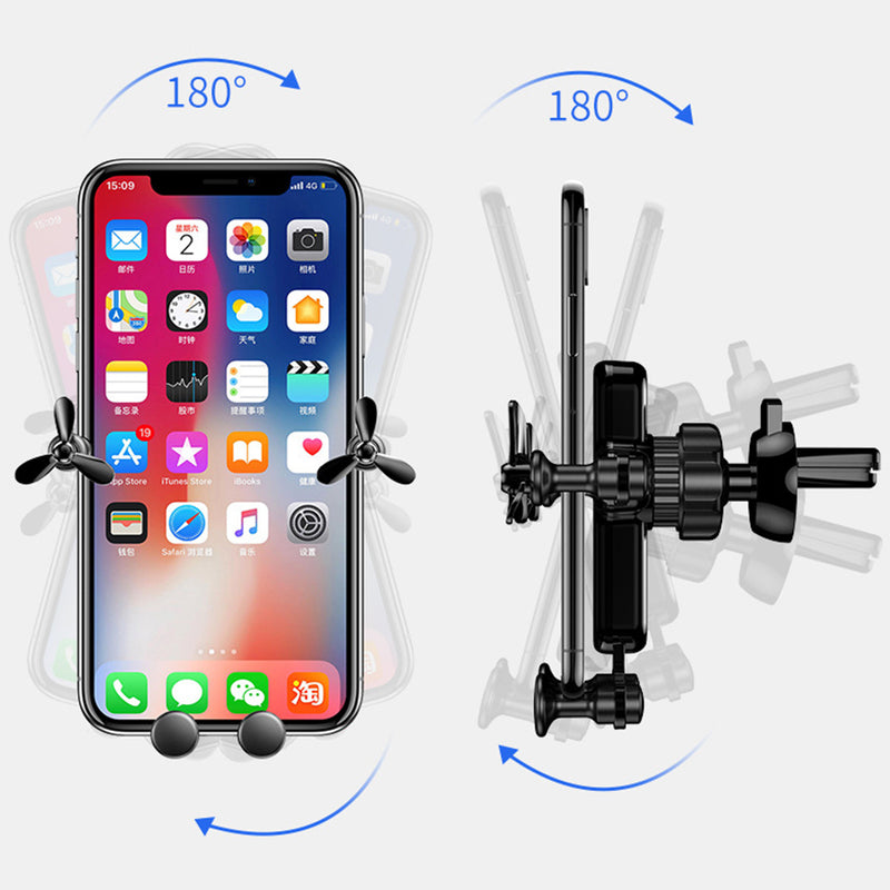 Bakeey Gravity Linkage Automatic Lock Air Vent Car Phone Holder 360 Degree Rotation For 4.0-6.5 Inch Smart Phone iPhone 11 Samsung Note 10