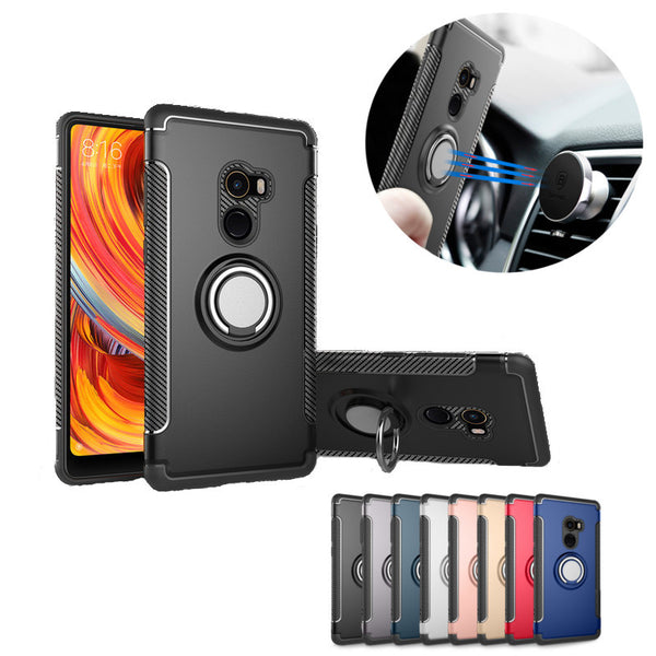 Bakeey Armor Shockproof Magnetic 360 Rotation Ring Holder TPU PC Protective Case For Xiaomi Mix 2