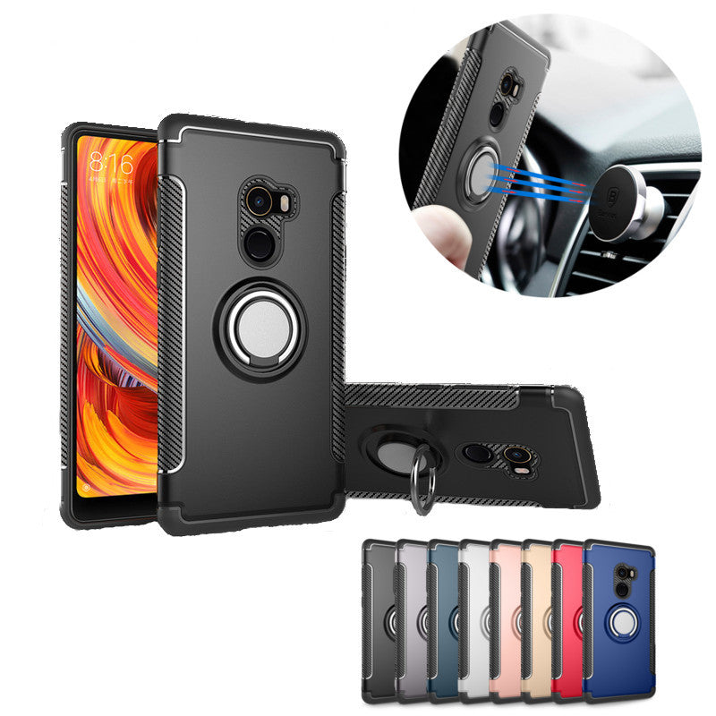 Bakeey Armor Shockproof Magnetic 360 Rotation Ring Holder TPU PC Protective Case For Xiaomi Mix 2