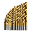 Drillpro 19pcs 1.0-10.0mm HSS Titanium Coated Twist Drill Bit Set for Metal Wood Drilling