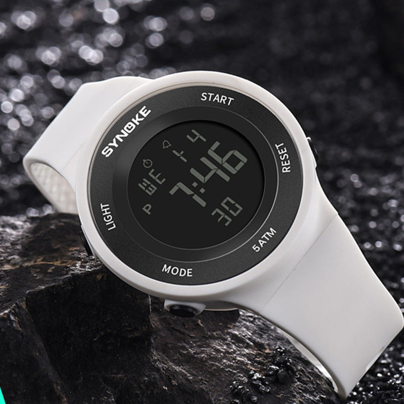 SYNOKE 9199 Fashion Student Watch 5ATM Waterproof Luminous Display Multi-function Sport Digital Watch
