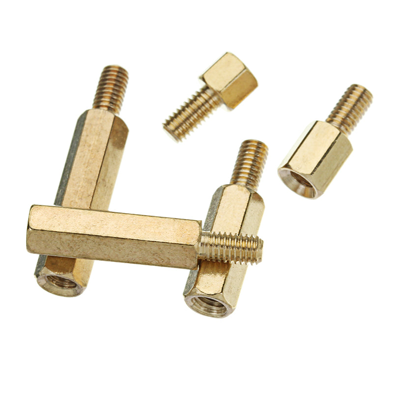 Suleve M3BH4 100Pcs M3 Male-Female Brass Hex Standoffs Support Spacer Pillar Screw for PCB Board