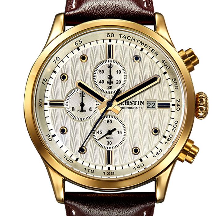 OCHSTIN GQ042B Luxury Men Quartz Watch Fashion Sub-dail Leather Straps Sport Watch
