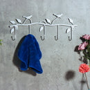 KSOL Iron Birds Leaves Hat/Towel/Coat Wall Decor Clothes Hangers Racks With 5 Hooks White Home Hooks