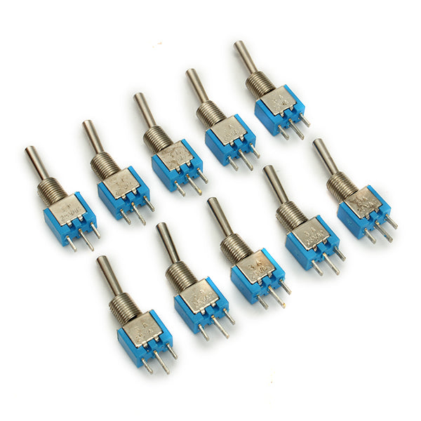 Wendao SMTS-102 ON/ON AC 125V 6A 2 Pins Mini Toggle Rocker Switch 10pcs
