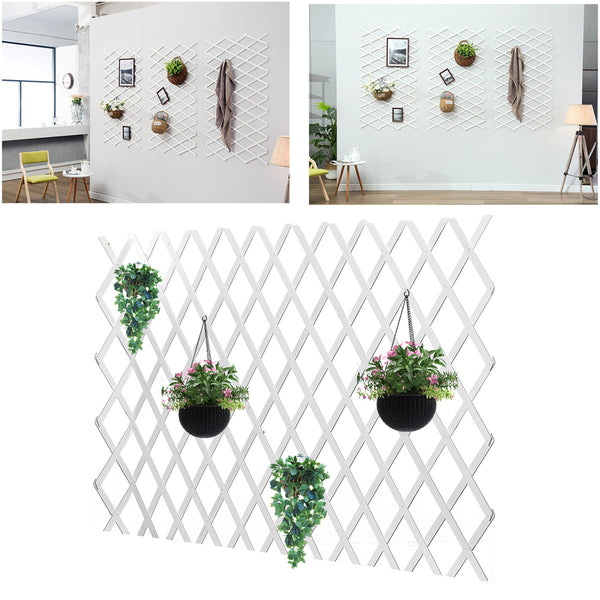 Anticorrosive Wood Pull Net Flower Frame Grid Vine Frame Wall Decorations Wall Hanging Telescopic Wooden Fence Pull Net
