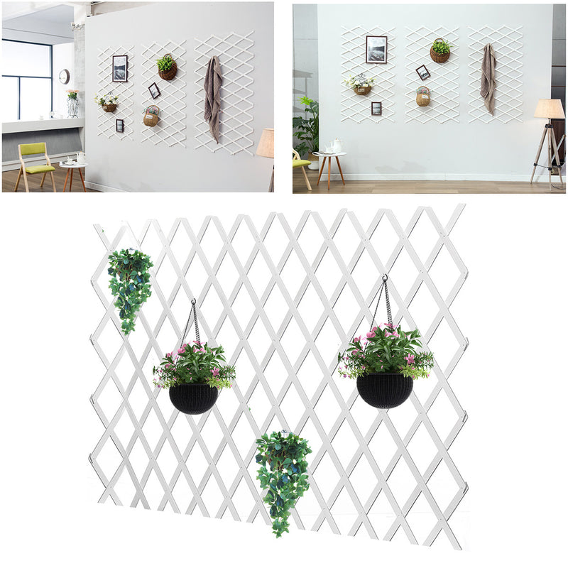Anticorrosive Wood Pull Net Flower Frame Grid Vine Frame Wall Decorations Wall Hanging Telescopic Wooden Fence Pull Net