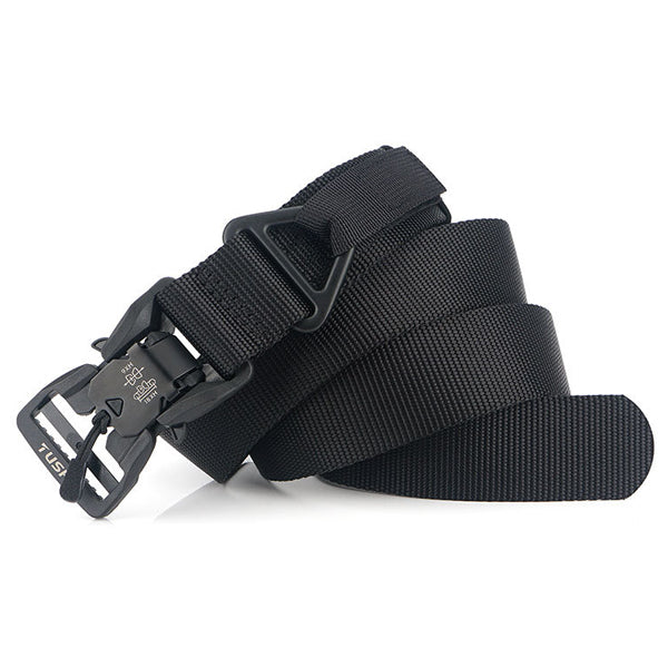 TUSHI MT3S 125cm Quick Release Magnetic Belt Nylon Adjustable Tactical Belt Punch Free Buckle Hunting Belt Portable Waistband