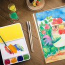 Joan Miro JM07520 Non-slip Watercolor Paint Palette Portable Multifunctional Plastic Tray School Art Supplies Gifts for Children Students