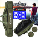ZANLURE 80cm/90cm Folding Fishing Rod Carrier Multi-functional Fishing Pole Tools Storage Fishing Bag Case Fishing Gear Tackle