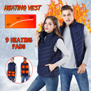 9 HeatingPads Blue USB Men Women Electric Heated Vest Jacket Coat Washable Warm