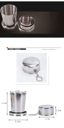 Honana HN-POC25 Stainless Steel Portable Outdoor Travel Camping Folding Collapsible Metal Water Cup