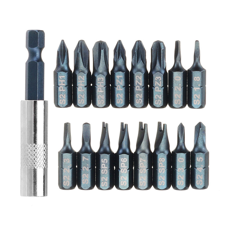 BROPPE 17 In 1 Screwdriver Bit Set Alloy Steel 1/4 Inch Hex Shank Screwdriver