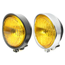5.75" Motorcycle Headlight Light Retro Metal Yellow Len For Harley Bobber Chopper
