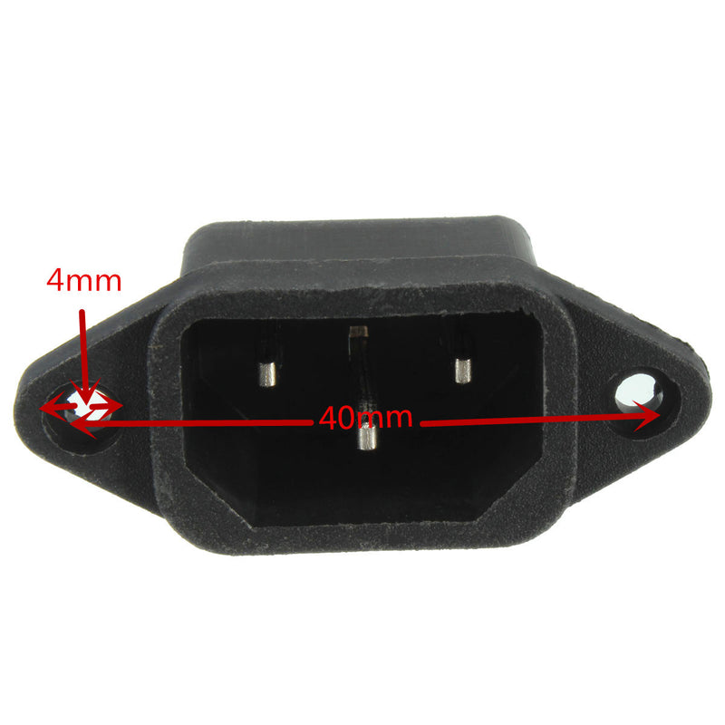 AC 250V/10A IEC320 C14 Male 3Pin Power Inlet Panel Mounting Power Inlet Socket