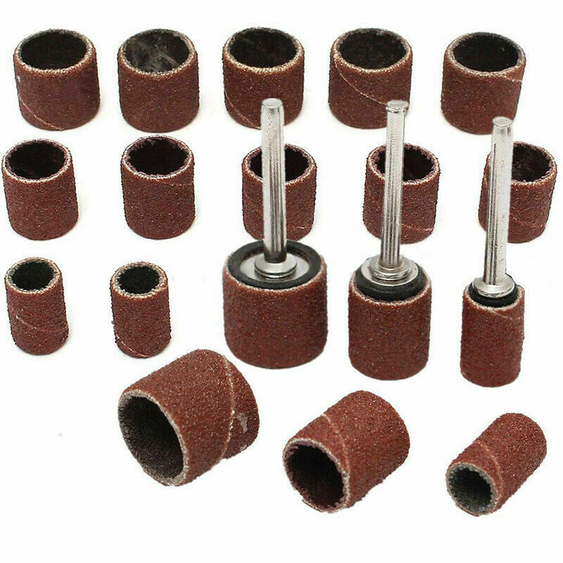63pcs 1/2 3/8 1/4 Inch Sanding Drum Electric Hanging Grinding Accessories Sandpaper Ring