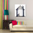 Miico Hand Painted Oil Paintings Simple Style-A Deer Family Wall Art For Home Decoration Painting