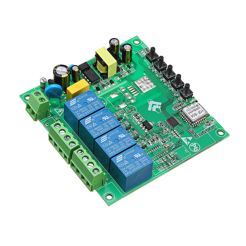 AC 220V 10A Control Smart Switch Point Remote Relay 4 Channel WiFi Module Without Shell