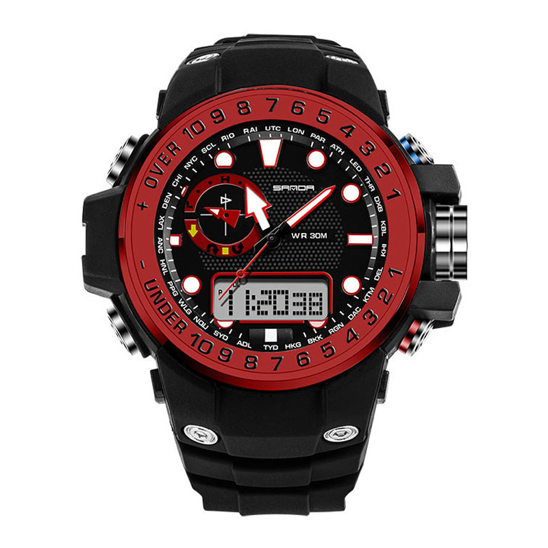 SANDA 399 Dual Display Digital Watch Calendar Luminous Display Alarm Clock Watch Outdoor Sport Watch