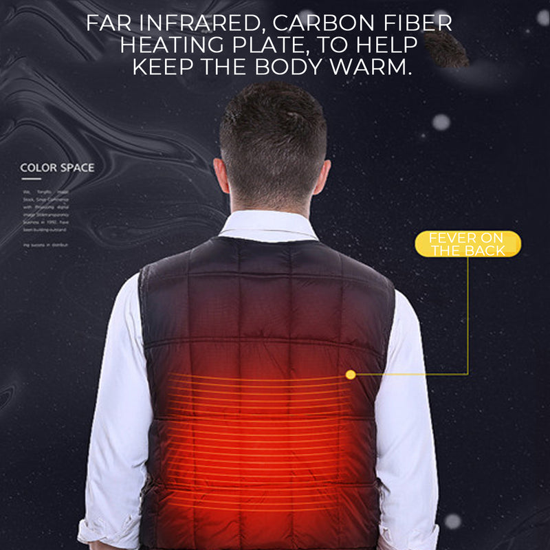 Adjustable Electric Vest Heated Fishing Cloth Jacket USB Thermal Winter-Warmer