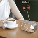LED Mirror Digital Alarm Clock Portable Wireless bluetooth Speakers MP3 FM Radio Large Time Temperature Display Home Decor Clock