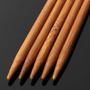 55pcs 11 Sizes Carbonized Bamboo Double Pointed Knitting Needles Hat Sweater Scarf Crochet Hook