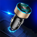 USLION QC 3.0 LED Display Universal Dual USB 24V 3A Quick Fast Charging Metal Car Charger Adapter for iPhone11 for Samsung S10+ Xiaomi Redmi Note8 Tablet