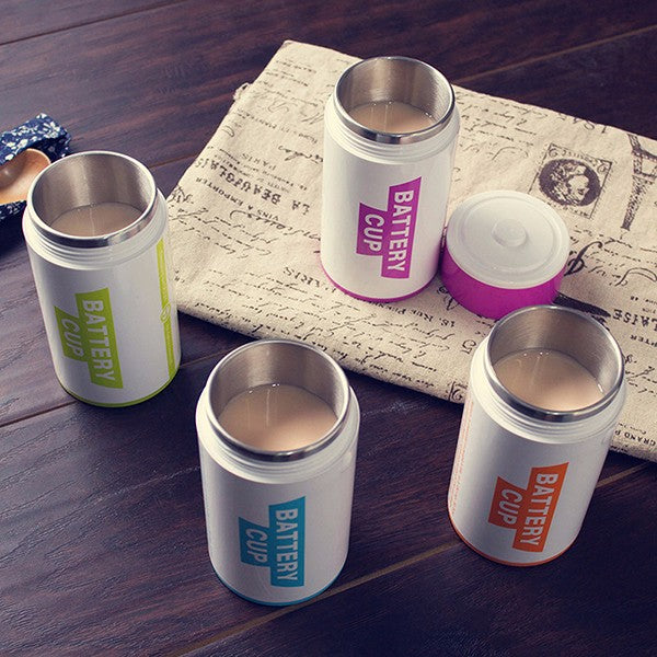 350ML Stainless Steel AA Battery Style Insulation Cup Creative Battery Coffee Vacuum Cup Thermos