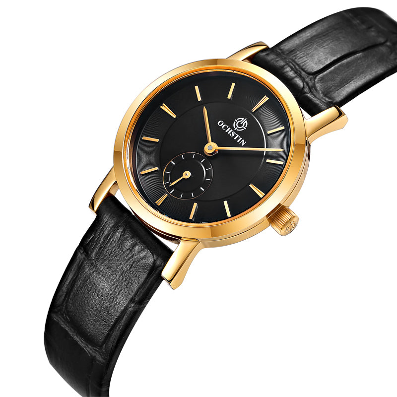 OCHSTIN LQ017C Casual Design Leather Quartz Watch Waterproof Analog Female Wristwatch