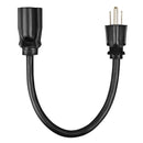 Digoo AC Power Extension Cable Cord 1X 3M EU or 10X 0.3M EU US Black PVC Rubber
