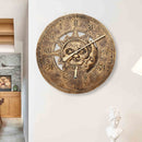 Waterproof Outdoor Indoor Garden Wall Station Clock Thermometer 12 Inch Sun And Moon