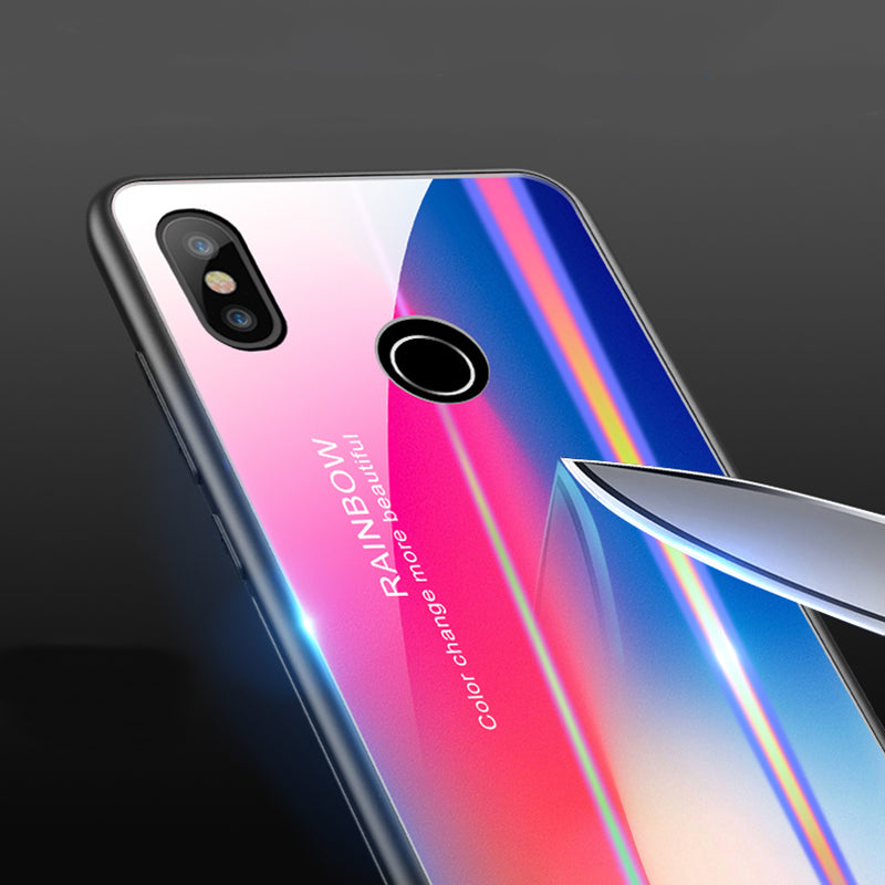 Bakeey Laser Gradient Bling Tempered Glass Shockproof Protective Case For Xiaomi Mi8 Mi8 6.21 inch