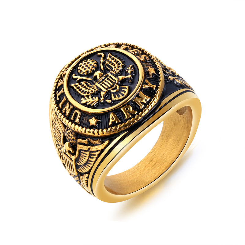 Personality Retro Slab Eagle Titanium Steel Ring