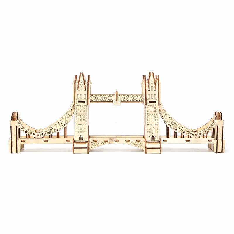 3D Jigsaw London Tower Bridge Woodcraft Assembly Handicraft Home Decor DIY Model Puzzle IQ Challenger