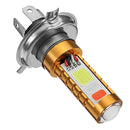12/24V 15W 6500K Motorcycle H4 LED High Beam Low Beam COB Headlight 3 Color Stoke Bulb Scooter ATV