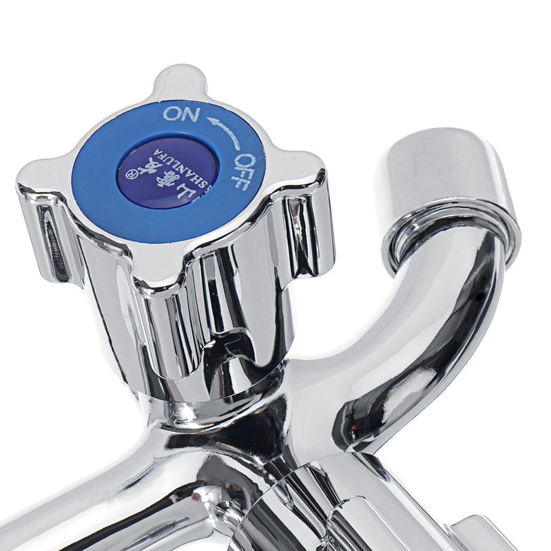 1/2 Inch Washing Machine Faucet Sink Connector Hose Tap Garden 2 Outlet With Control