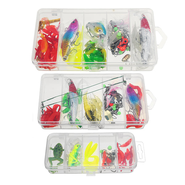 24/72/83Pcs/Set Soft Hard Fishing Lure With Box Set Small Lure Bass Crank Bait Hooks Kit