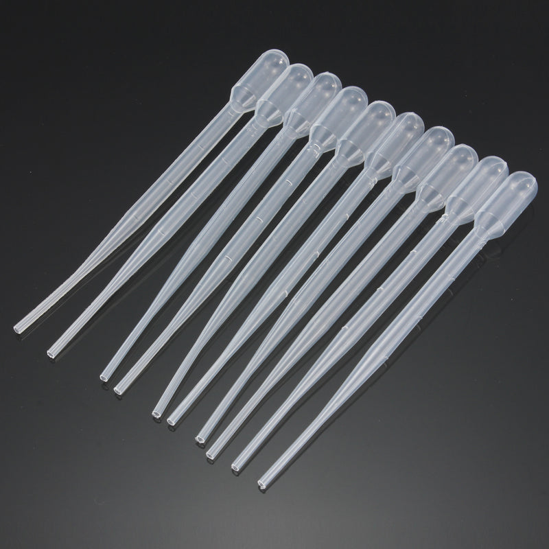 10Pcs 2ml Clear Plastic Liquid Transfer Pipettes Disposable Pasteur Droppers