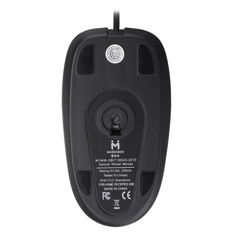 Maibenben 1000DPI USB Wired Mouse Gaming Office Mice 3 Buttons Mouse