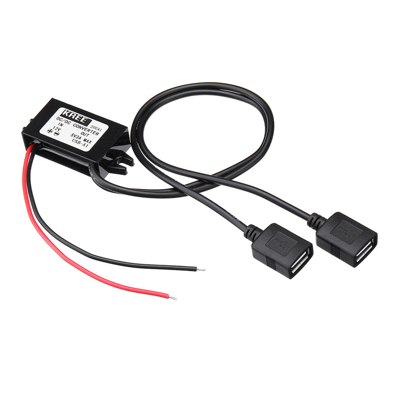 KREE DC 12V to DC 5V 3A to Double USB Interface Power Supply Converter Step-Down Converter