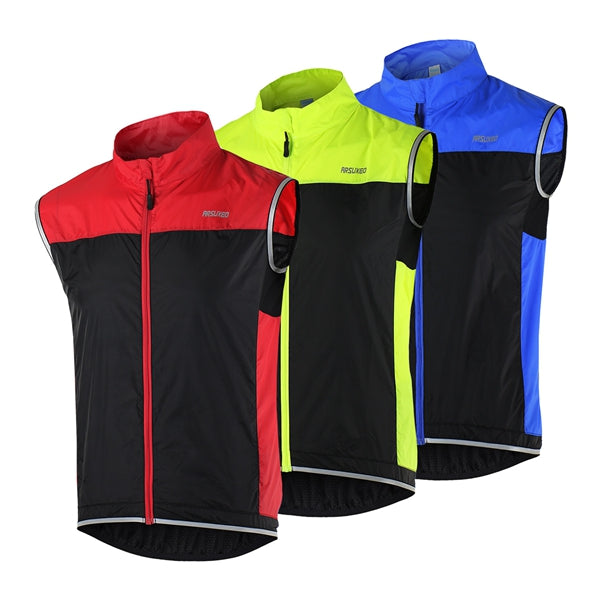 ARSUXEO Cycling Sleeveless Jacket Vest Waistcoat Windbreaker Ultralight Breathable For Running