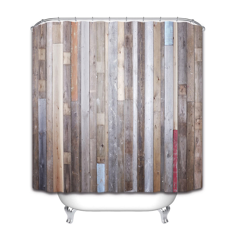 40X60cm Bathroom Shower Curtain Modern Rustic Wood Wall Waterproof Bathroom Liner Shower Curtain