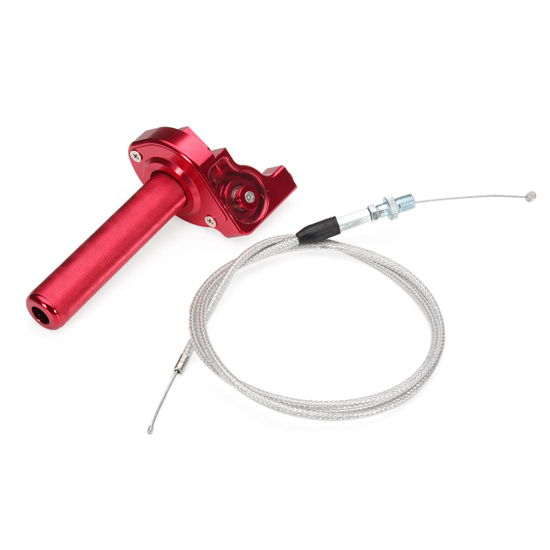7/8inch CNC Billet Twister Throttle Tube Clamp Assembly + Cable For Dirt Pit Bike