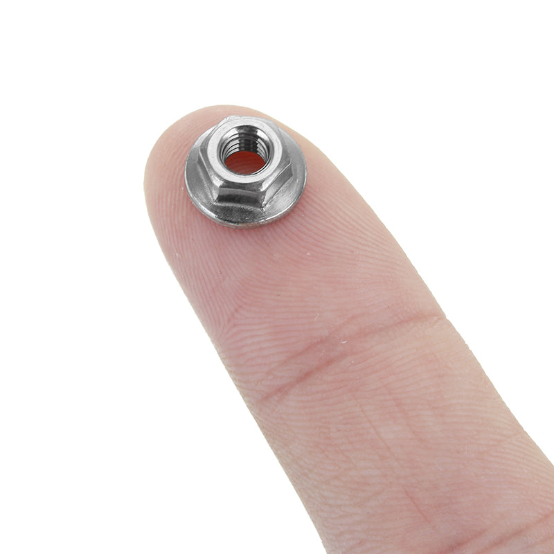 Suleve M4SN3 50Pcs M4 304 Stainless Steel Hex Serrated Flange Lock Nuts