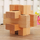 Kong Ming Lock Toys Children Kids Assembling 3D Puzzle Cube Challenge IQ Brain Wooden Toy
