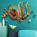 Miico Creative 3D Sea Animals Octopus Frame PVC Removable Home Room Decorative Decor Sticker