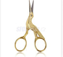 Gold Bronze Stork Embroidery Scissors Eyebrow Ear Hair Trimmer