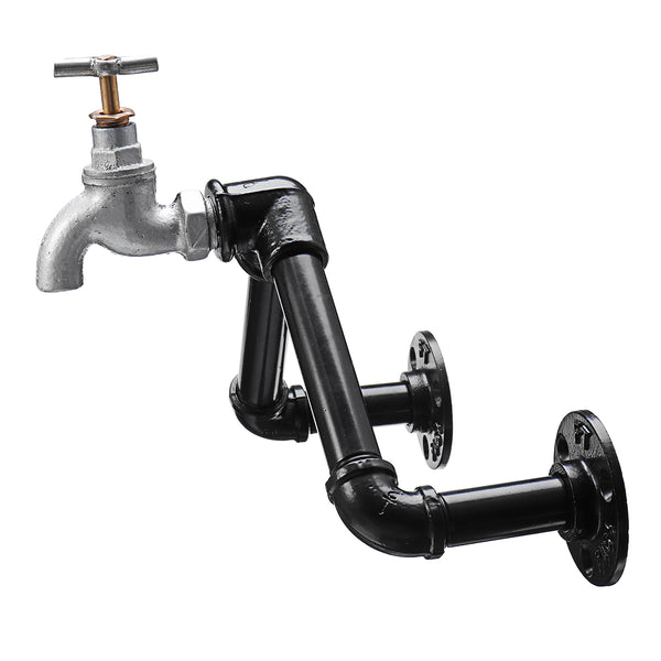 Industrial Iron Pipe Rack Vintage Bottle Holder Display Rack Liquor Kitchen Storage Rack