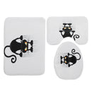 Cat Waterproof Polyester Shower Curtain Bathroom Bathmats Toilet Rugs Cover Mat