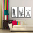 Miico ALTB-A Hand Painted Three Combination Decorative Paintings Architecture Wall Art For Home Decoration